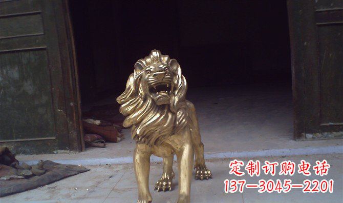 福建铸铜狮子西洋狮子铜雕