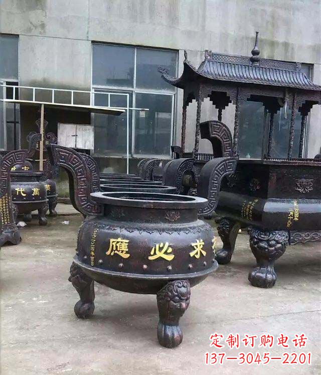 福建铸铜寺庙香炉铜雕