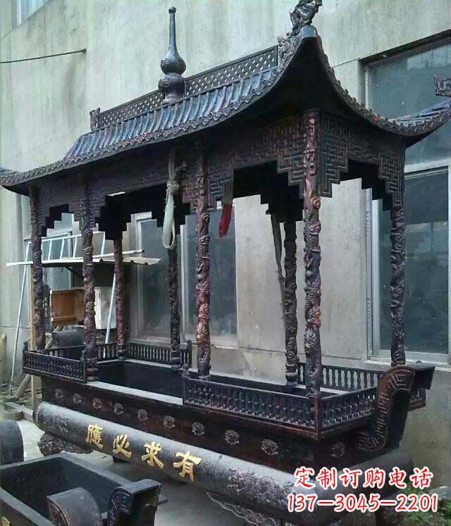 福建铸铜寺庙香炉铜雕 (2)