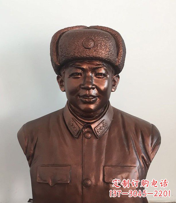 福建紫铜雷锋半身像