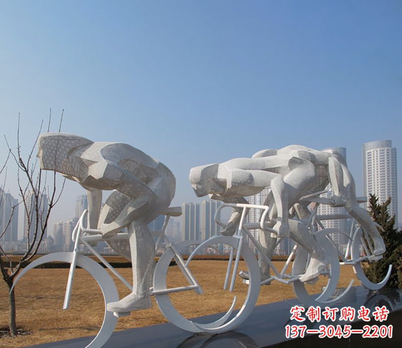 福建自行车比赛不锈钢雕塑