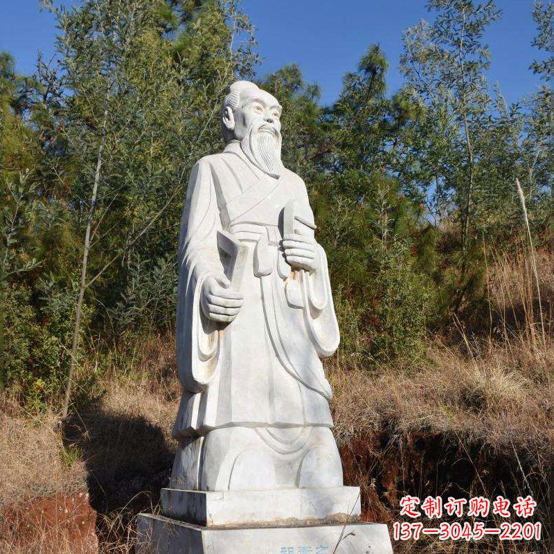 福建祖冲之汉白玉石雕像-公园景区中国古代名人雕塑