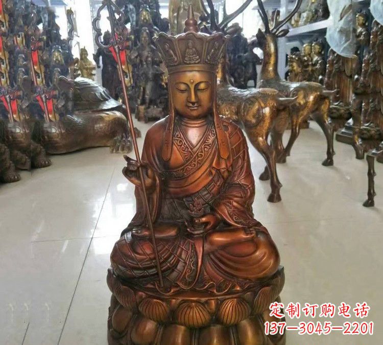 福建坐式地藏菩萨铜雕