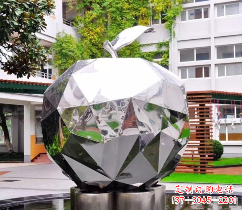 福建户外不锈钢水果雕塑