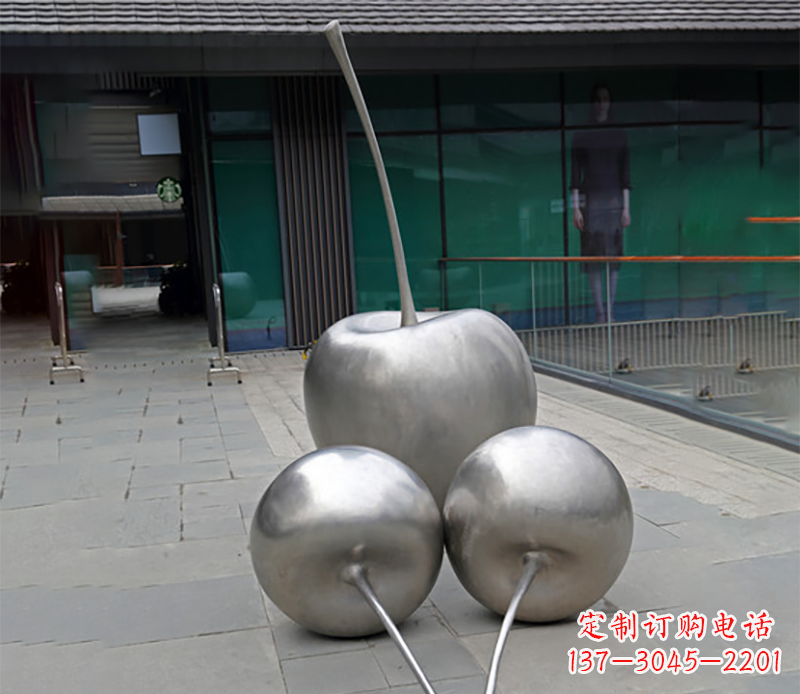 福建实心不锈钢苹果雕塑
