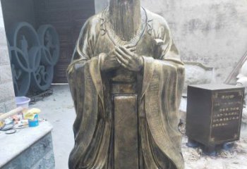 福建铸铜古代名人孔子雕塑