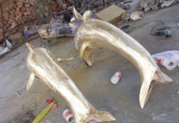 福建铸铜海豚公园动物铜雕