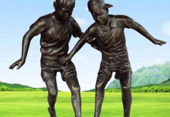 福建铸铜踢足球的儿童
