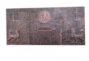 福建紫铜法字獬豸浮雕