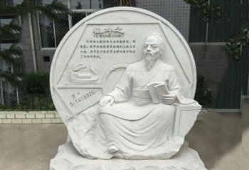 福建祖冲之石刻浮雕-汉白玉校园名人雕塑