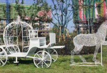 福建马车雕塑-小区花园广场创意镂空不锈钢马车雕塑